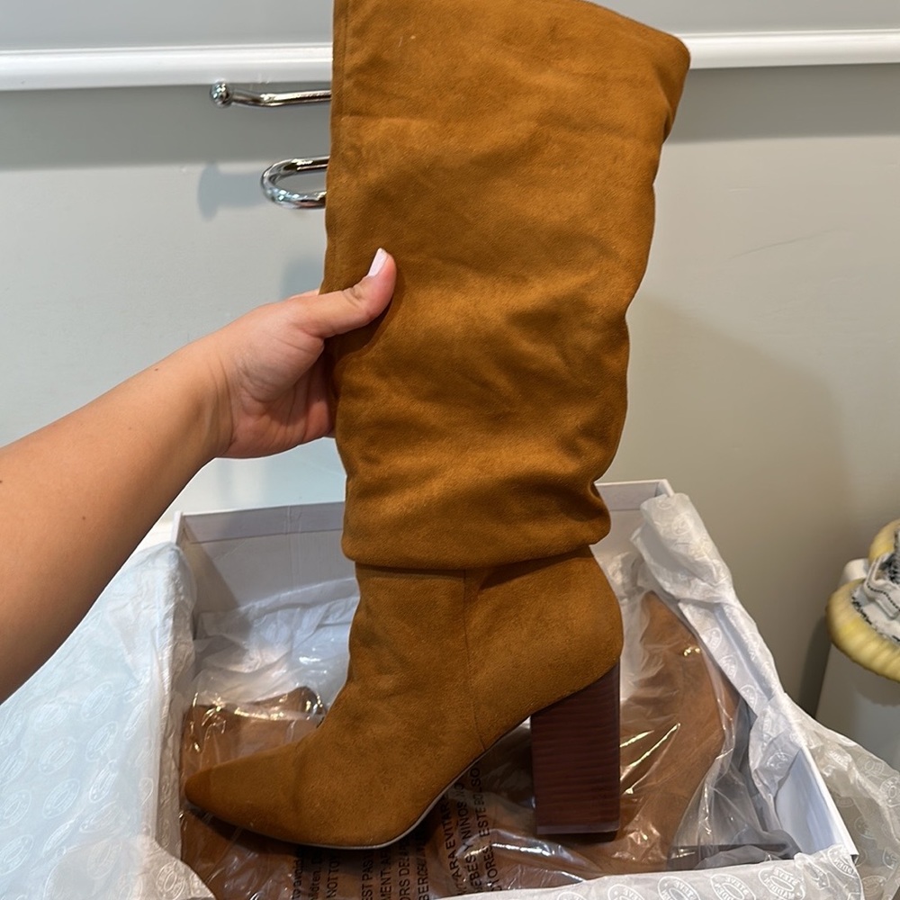 STEVE MADDEN RHYME CHESTNUT BOOTS Women size 8.5 USED ONCE!